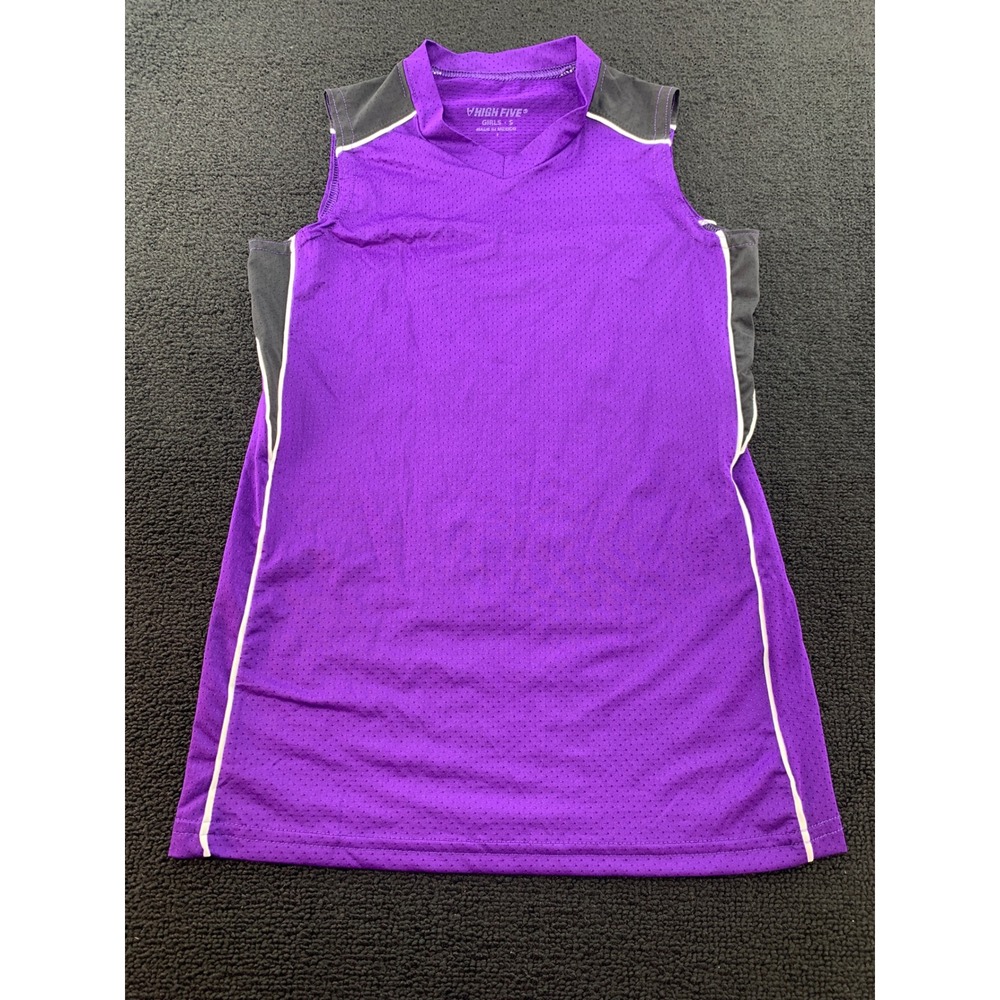 Girls Purple High Five Athletic Sleeveless Jersey Top‎ Size S